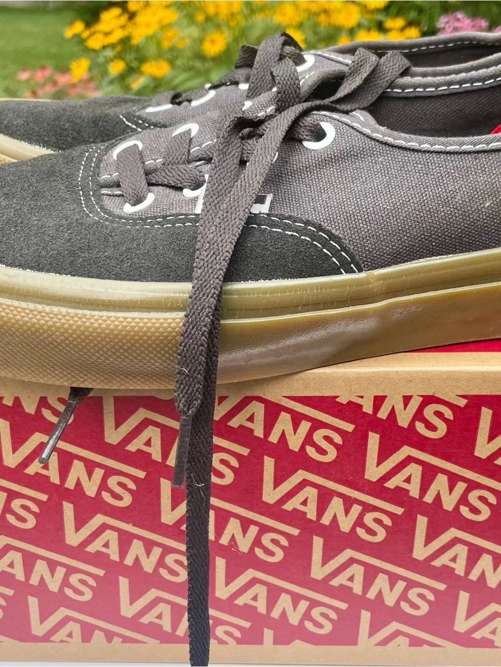 Vans Men’s Black Canvas & Suede Low-Top Sneakers with Gum Sole